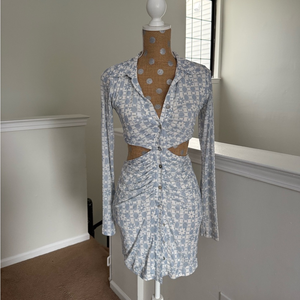 Cotton Candy LA Blue and White Patterned Fabric